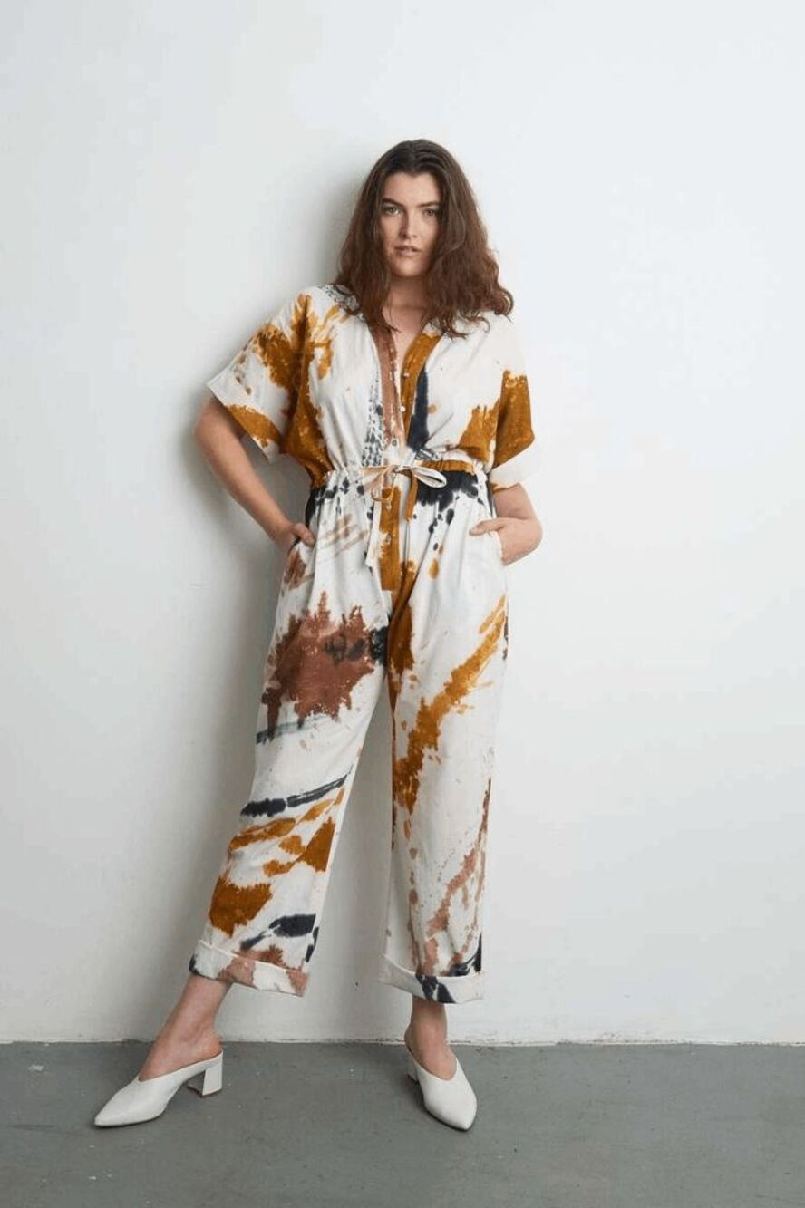 Osei-Duro Thunderstruck Short Sleeve Opus Cotton Jumpsuit Women's Size Medium
